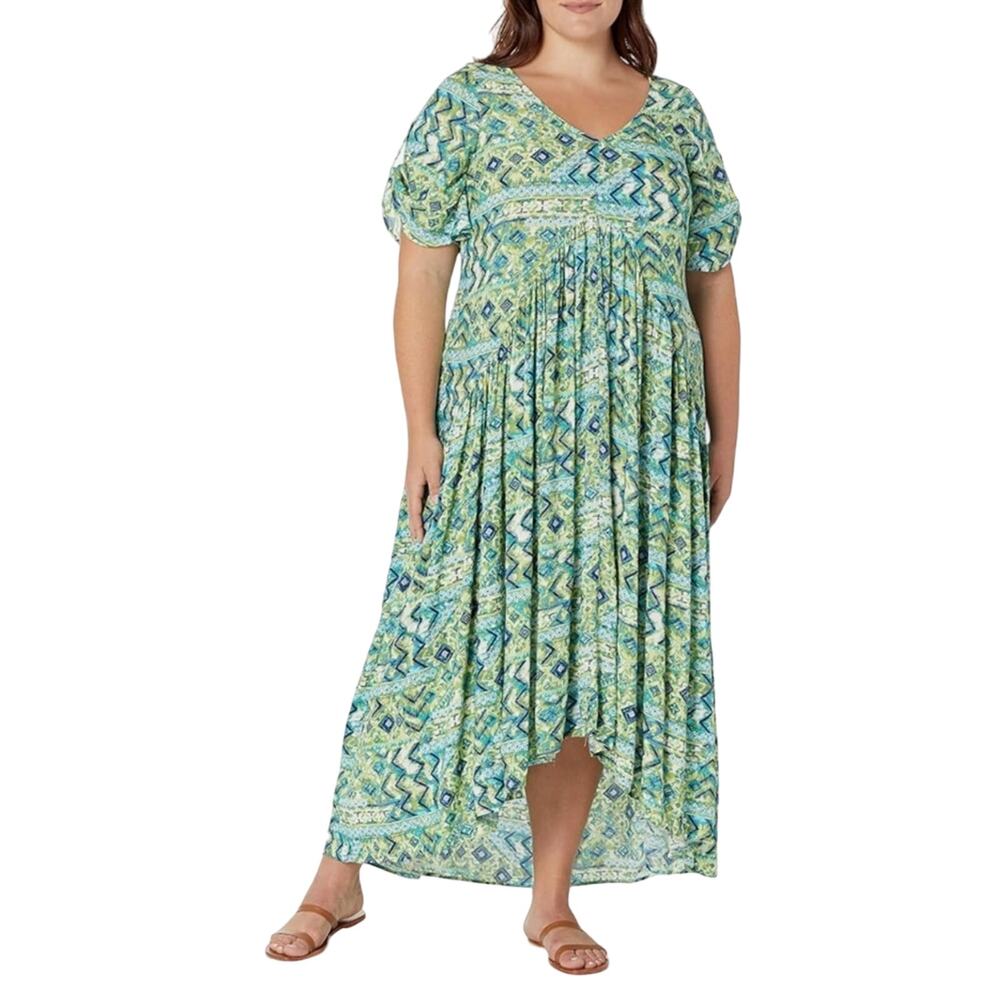 Avenue green and blue maxi dress size 22/24